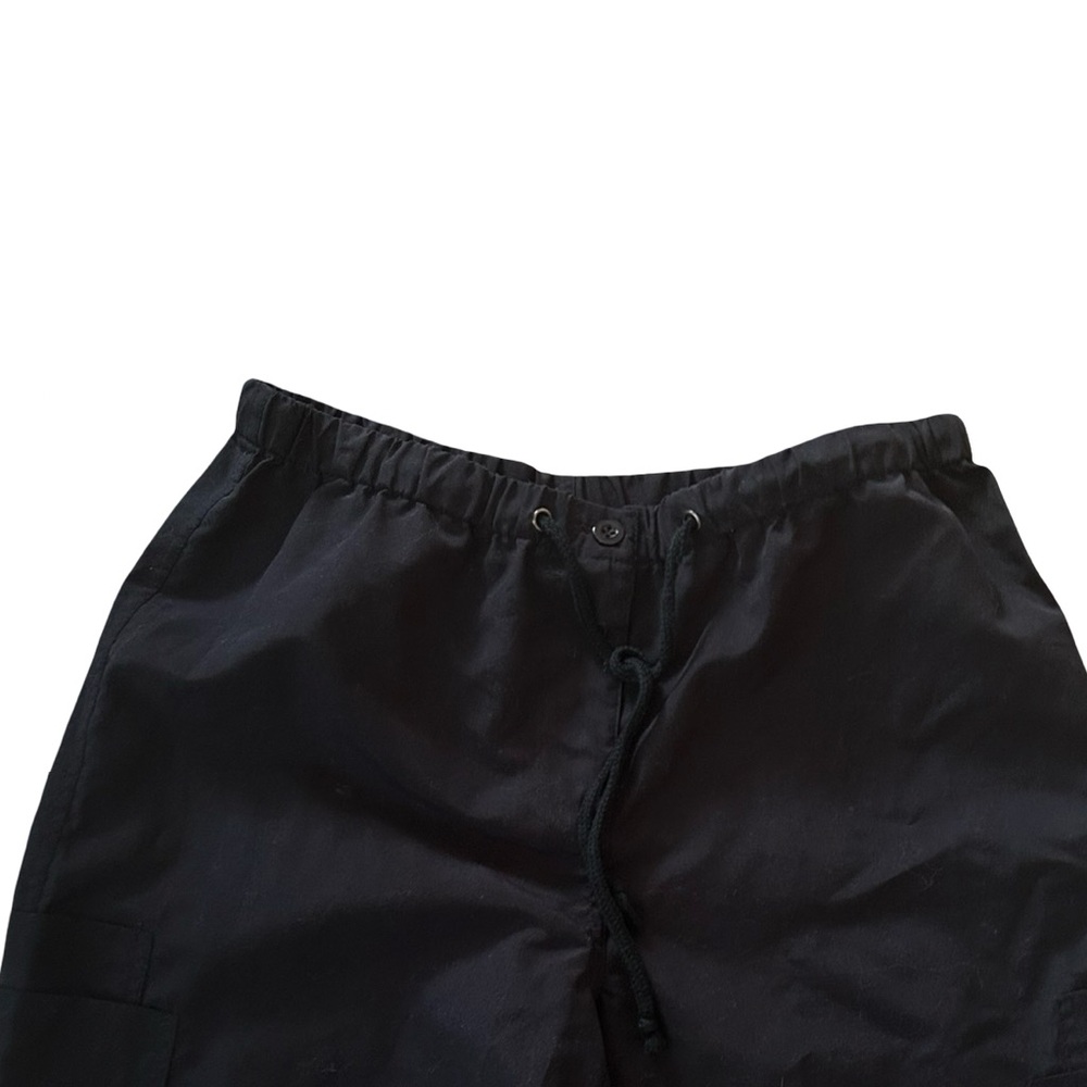 Vtg Urban Groove Black Parachute Harem Soft Straight Wide Leg Cargo Pants - Picture 6 of 13